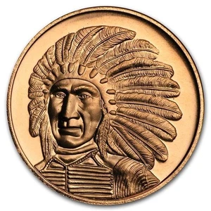 1 Unze Copper Round Red Cloud  999,99 AVDP - Bild 1 von 2