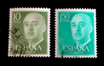 Spain 2 Stamps Sc 827 835 General Franco 1954 Unused NG - Image 1 of 3