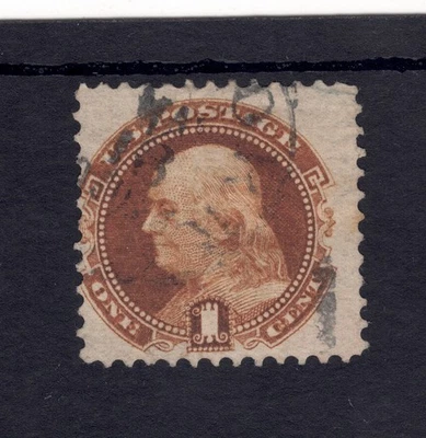 US Scott # 112, USED / F - VF 1¢ Franklin! SCV $160.00 - Image 1 of 2