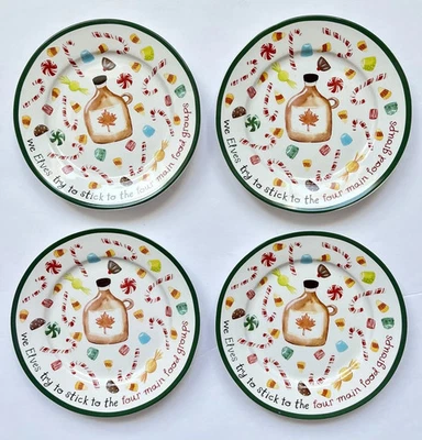 4 PLATOS APERITIVOS DE CERÁMICA GRANERO ELFO AMIGO NUEVO CONJUNTO PRINCIPALES GRUPOS DE ALIMENTOS NAVIDAD 🎄 Foto 1 de 2