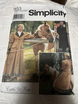 Simplicity Costume Pattern Cattle Kate 9453 Western Core Equestrian Coat Uncut - Image 1 of 2