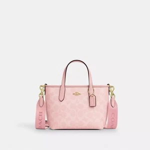 COACH City Mini Tote Bag Signature Canvas CW032 Powder Pink Crossbody Outlet New - Picture 1 of 6