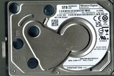 WD50NDZW-11BCSS0 S/N: WXS2D 5 TB WESTERN DIGITAL TAILANDIA SEP 2023 Foto 1 de 2