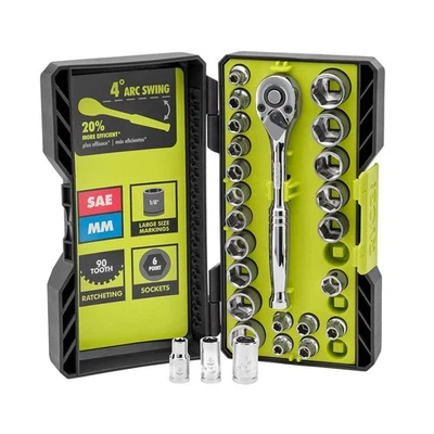 RYOBI 26-Piece 1/4 in. Drive Ratchet and Socket Set - Image 1 of 4