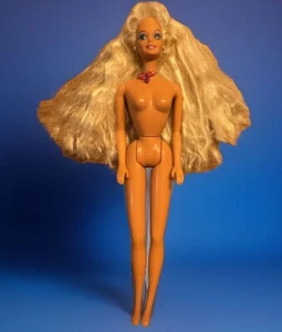 Vintage Barbie Blonde Hair China 1966 Body 1976 Head Earrings Necklace - Picture 1 of 9