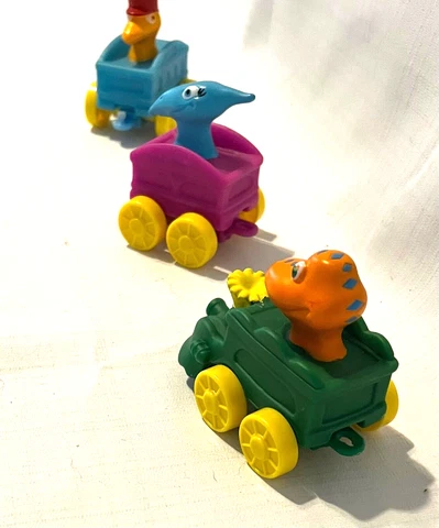Jim Henson Dinosaur Toy Train Vintage Set of Three Cover