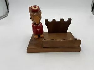 "Soporte de pipa universitario templo de madera vintage Anri años 50 usado en excelente estado raro 7""X5""X6""" - Imagen 1 de 9