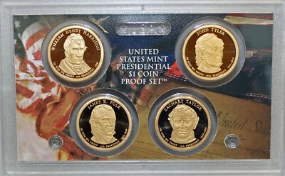 2009 S Presidential Dollar  US Mint Poof set in Lense NO BOX or COA 4 US Coins - Image 1 of 4