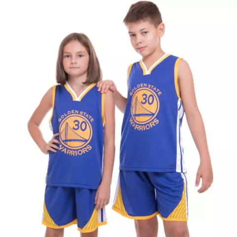Golden State Warriors 30 Curry Kids/Youth  NBA Blue Uniform Jersey and shorts Cover