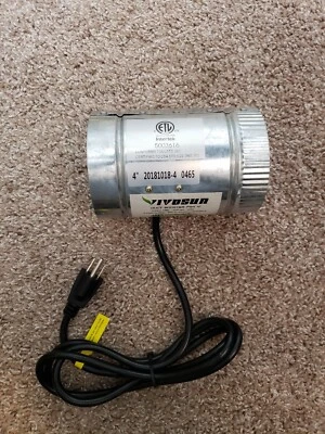 Ventilador de conducto en línea Vivosun 4"" 100 CFM, ventilador de admisión de escape de climatización, bajo ruido y extensión Foto 1 de 4