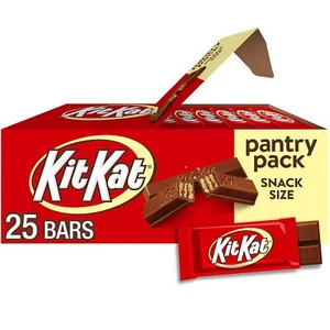 KIT KAT Milk Chocolate Wafer Snack Size, Candy Pantry Pack, 12.25 oz (25 Pieces - Picture 1 of 7