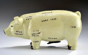 Hucha de cerámica vintage años 60 publicidad regalo premium - cerdo - carnicero - Imagen 1 de 6