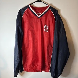 MLB St. Louis Cardinals Pullover Jacket, V-Neck, Waist Zipper Red Size X Large - Picture 1 of 3