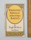 Vintage Freed-Eisemann Catalog Friendly Advice on How To Buy a Radio Booklet