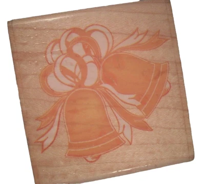 Campanas de boda sello de goma montado en madera, estampillas, F1022, arcos, vacaciones Foto 1 de 3