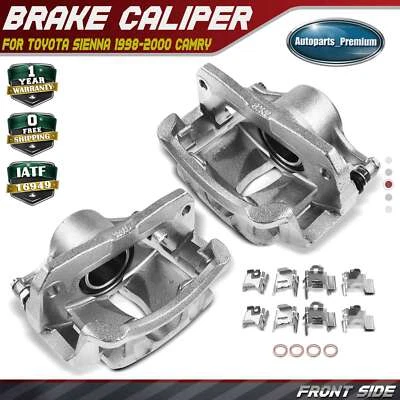 Par de pinzas de freno delanteras con soporte para Toyota Camry 2000-2001 Sienna 98-00 Foto 1 de 4