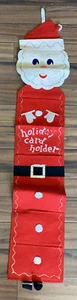 Vtge MCM Christmas Holiday Card Holder Santa Claus Felt Glitter Wall Decor Japan - Picture 1 of 5