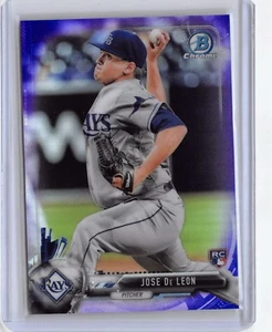 2017 Bowman Chrome Purple Refractor #75 Jose DeLeon RC (220/250) Tampa Bay Rays - Picture 1 of 2