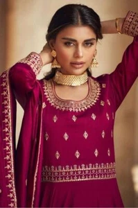 indan bridal bollywood fancy wedding Formal party wear sari salwar kameez suit - Picture 1 of 7