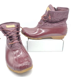 Sperry Nylon gesteppte Salzwasser Entenstiefel ~ Damengröße 12 ~ STS82680 ~ weinrot - Bild 1 von 8