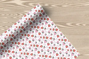 Strawberry Heart Pattern Wrapping Paper A1 A2 Sheet Birthday Gift Wrap W56 - Picture 1 of 5