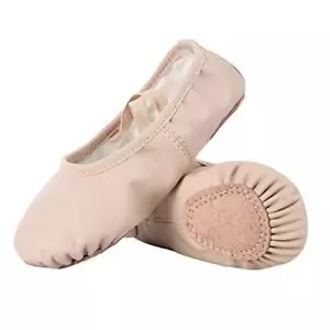 Soft Leather Ballet Shoes/Ballet Slippers/Dance Shoes 4 Big Kid Nude - Picture 1 of 8