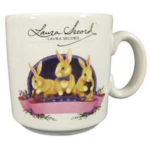 Taza de café Laura Secord Three Easter Bunnies 8 oz Inglaterra tamaño infantil vintage - Imagen 1 de 4