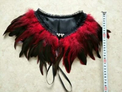 Chaqueta con Capa de Pluma Capa Cuello Envoltura Poncho Borla Disfraz Vestido Elegante Moda Foto 1 de 4