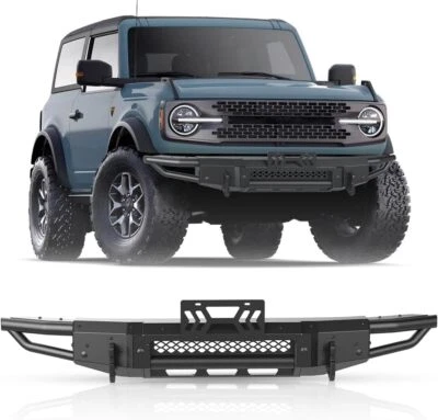 Front Bumper For Ford 2021-2025 Ford Bronco W/D-Ring Mount License Plate Bracket Foto 1 de 4
