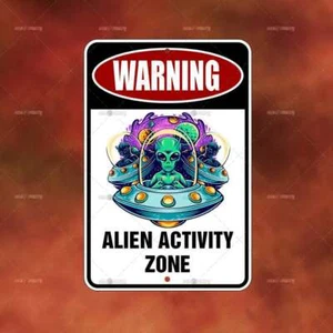 Alien Activity Zone Metal Sign room wall art gift decor funny A3030 - Bild 1 von 1