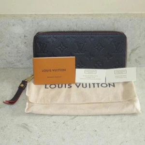 2022 Louis Vuitton Empreinte Navy Blue Red Leather Zippy 12-Card Wallet $1120+ - Picture 1 of 24