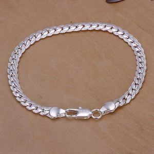 Women 925 Sterling Silver Link Snake Cahin Bracelet 8 Inches 6MM Lobster L61 - Picture 1 of 7