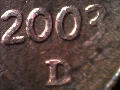 2003 D lincoln memorial penny grease strike error - Image 1 of 4
