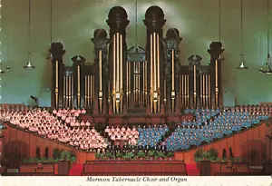 Salt Lake City Utah, Mormonen Tabernakel Chor Orgel Vintage überbackene Postkarte - Bild 1 von 2