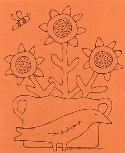 POTTED SUNFLOWER COLLECTION 1 OF 3 - BUTTERMILK BASIN  -  BY S. WEST - Picture 1 of 1