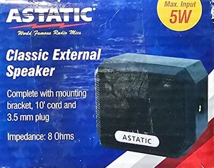 Astatic 302-VS4 5W Noise Cancelling External Speaker With 10Ft.Cord/3.5 Mini Pl - Picture 1 of 4