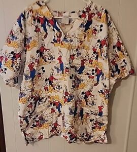 Disney Mickey Mouse “Don’t Mess With The Mouse” Scrub Top Ladies Size 2XL