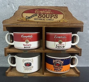 Campbell Soup Company 1994 Vintage Soup Mug Set - By Westwood With Display - Picture 1 of 16