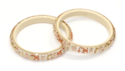 LOUIS VUITTON Inclusión Monograma Pulsera Brazalete Mujer Resina Oro M- Par Foto 1 de 4