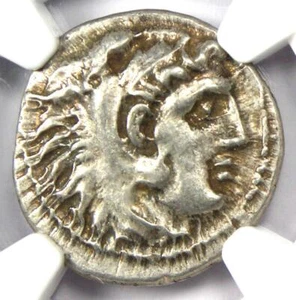 Alexander the Great AR Drachm Greek Macedon Coin 336 BC - NGC Choice XF (EF)  - Picture 1 of 4