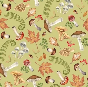 Taburete de sapo Fat Quarter Northcott Wild Harvest otoño hoja de helecho 100 % tela de algodón - Imagen 1 de 4