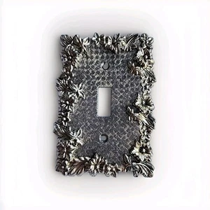 Vintage Hollywood Regency verziert Gold Messing Blumen Schalter Platte Abdeckung - Bild 1 von 5