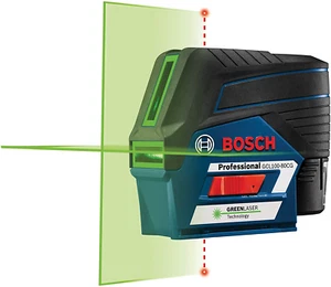 Láser de línea transversal de haz verde conectado Bosch GCL100-80CG 12V max con plomada - Imagen 1 de 15