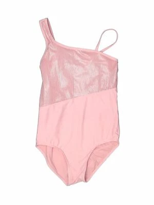 Traje de baño JUSTICE niña acanalado perla rosa brillante un hombro nuevo con etiquetas talla 14 Foto 1 de 4