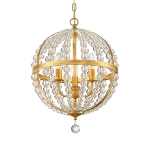 Crystorama Roxy 3 Light Chandelier, Antique Gold - ROX-A9003-GA - Picture 1 of 1