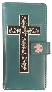 ShagWear Canada Clutch Damen-Geldbörse blaugrün aus Kunstleder Kreuzschrift John 3:16