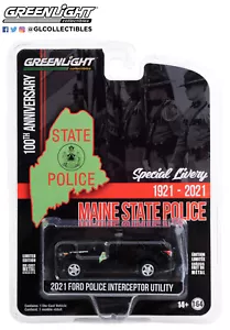 Ford interceptor de policía utilitario Greenlight escala 1/64 de la policía estatal de Maine 2021 - Imagen 1 de 2