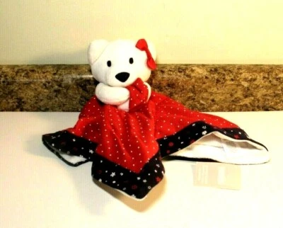 Gymboree Puppy Dog Plush Velour Security Lovey Baby Blanket Red White Blue NEW - Image 1 of 4