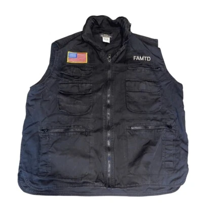 Fox Outdoor Hunting Fishing Tactical Vest Large Men’s Zip Front Hood FAMTD Flag - Image 1 of 4