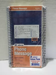 *2* NEW ADAMS PHONE MESSAGE BOOKS 2-PART CARBONLESS SC1154-2D 800 COUNT TOTAL - Picture 1 of 3
